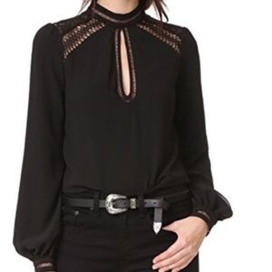 Tularosa Black keyhole crop blouse S